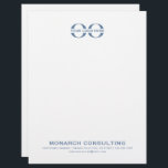 Minimalist Business Logo with Contact Information Letterhead<br><div class="desc">Make a lasting impression with this minimalist business logo letterhead. Featuring your company's logo at the top and contact information in the lower thirds, this letterhead is perfect for any professional correspondence. The muted dusty blue colour and classic typography on a solid white background create a clean and sophisticated look...</div>