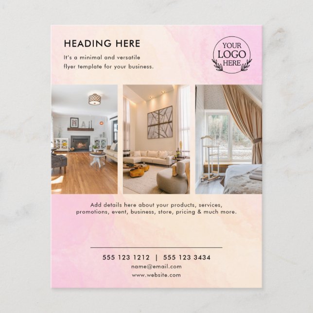 Minimalist Business Marketing Flyer | Logo & Photo (Front)