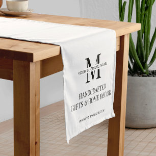 Minimalist Business Monogram Branded Promotional Short Table Runner