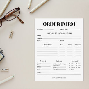 Minimalist Business Order Form Notepad