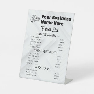 Minimalist Business price list Pedestal Sign
