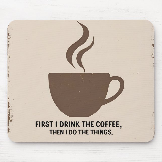 Minimalist “But First, Coffee” Mousepad – Stylish  (Front)