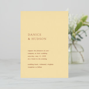 Minimalist Butter Yellow Modern Wedding