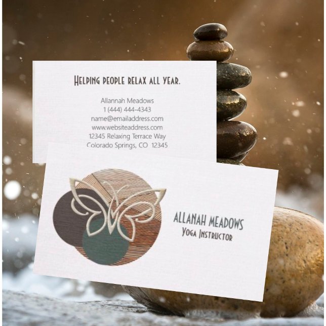 Minimalist Butterfly Bamboo Yoga Business Card (Creator Uploaded)