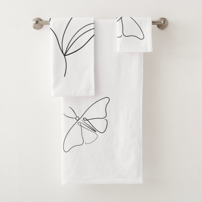 Minimalist Butterfly Bath Towel Set (Insitu)
