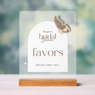 Minimalist Butterfly Bridal Shower Favors Frosted Acrylic Sign