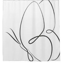 Minimalist Butterfly Shower Curtain
