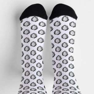 Minimalist Cabbage – Bold Ink Vegetable Design on Socks