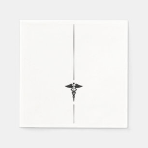 Minimalist Caduceus Symbol Napkins