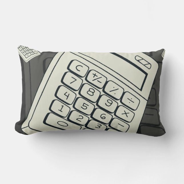 Minimalist Calculator and Math Pattern Illustratio Lumbar Pillow (Front)