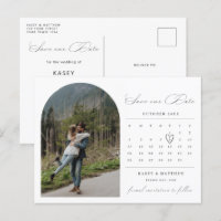 Minimalist calendar photo Save the Date Invitation