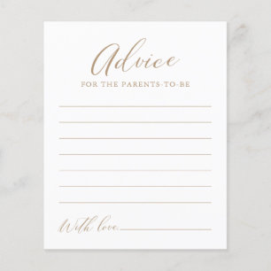 Minimalist Calligraphy Baby Shower Advice Card