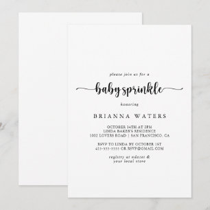 Minimalist Calligraphy Baby Sprinkle Invitation