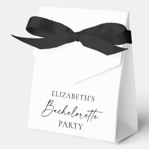 Minimalist Calligraphy Bachelorette Party Ribbon Favor Box