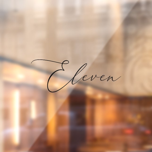 Minimalist Calligraphy Black Eleven Table Number Window Cling (Sheet 2)