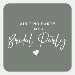 Minimalist Calligraphy Bridal Party  Square Sticker