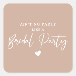 Minimalist Calligraphy Bridal Party  Square Sticker