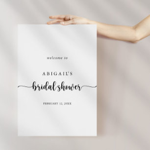 Minimalist Calligraphy Bridal Shower Welcome  Poster