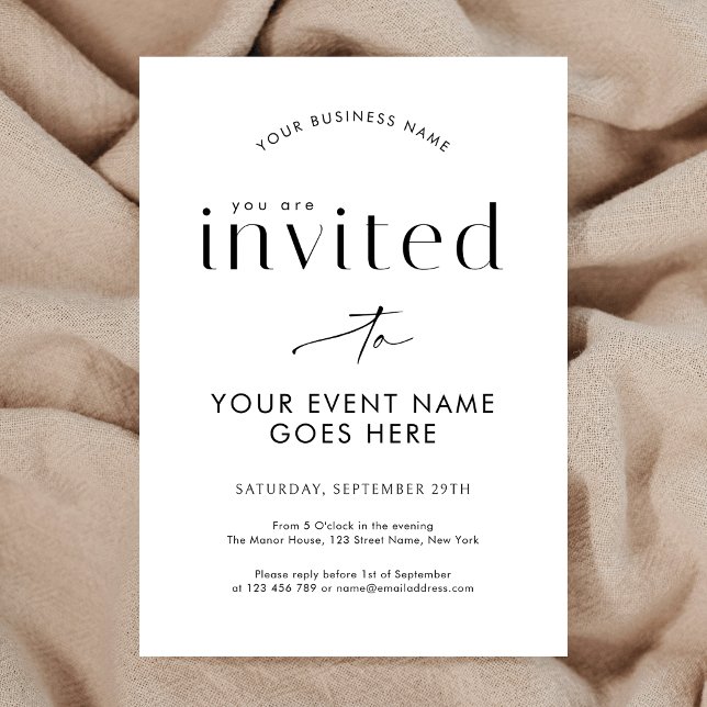Minimalist Calligraphy Business Event Gala Night Invitation (Creator Uploaded)