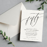 MINIMALIST Calligraphy chic 50th birthday Invitation<br><div class="desc">by kat massard / WWW.SIMPLYSWEETPAPERIE.COM
Love the design,  but would like to see some changes - another colour scheme,  product,  add a photo or adapted for a different occasion - no worries simply contact me,  kat@simplysweetPAPERIE.com I am happy to help!</div>
