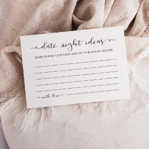 Minimalist Calligraphy Date Night Idea Cards