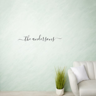 Minimalist Calligraphy Family Name Wall Decal