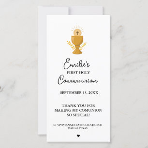 Minimalist Calligraphy First Holy Communion Prayer