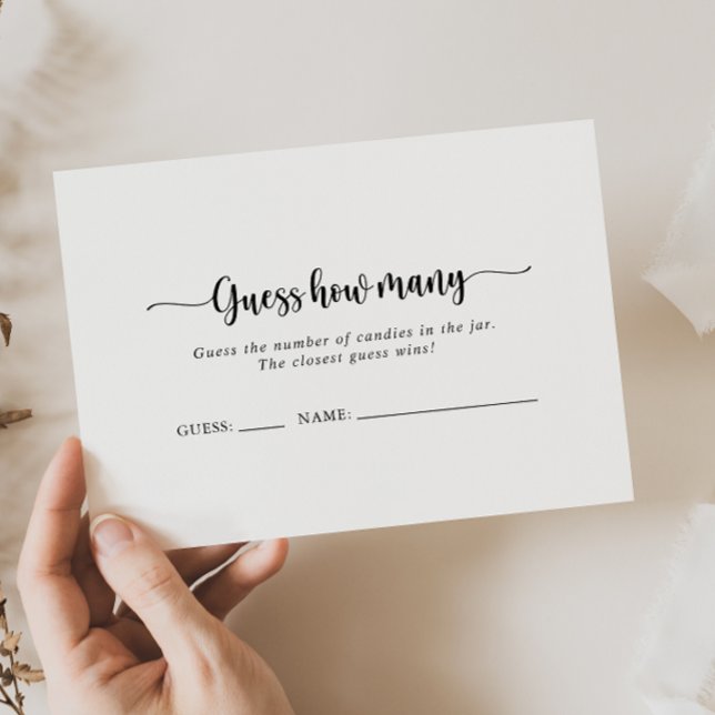 Minimalist Calligraphy Guess How Many Game Card (Creator Uploaded)