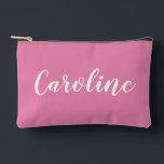 Minimalist Calligraphy Hot Pink Personalized Name  Accessory Pouch<br><div class="desc">This stylish accessory pouch features a minimalist calligraphy design with a bold hot pink name,  combining simplicity with vibrant colour. Perfect for organizing makeup,  travel essentials,  or adding a chic touch to your daily routine. This unique design makes it a thoughtful gift for anyone who loves sleek,  modern accessories.</div>