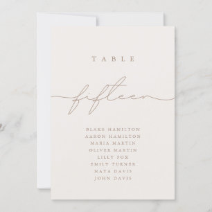 Minimalist Calligraphy Ivory Table Number