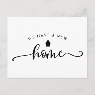 Minimalist Calligraphy Moving Announcement Postcard