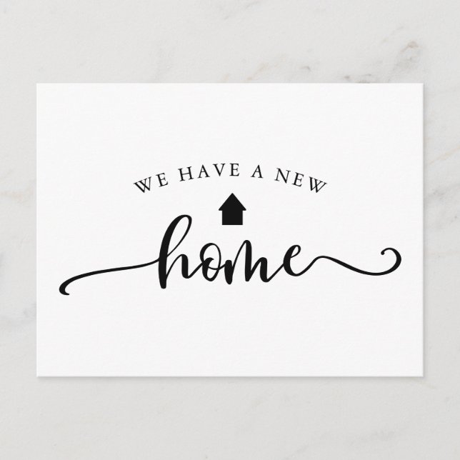 Minimalist Calligraphy Moving Announcement Postcard (Front)