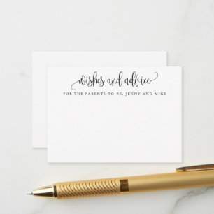 Minimalist Calligraphy New Parents Wishes & Advice Card