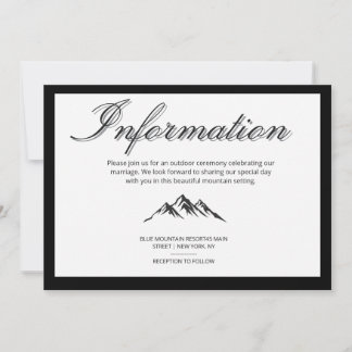 Minimalist Calligraphy Outdoor Wedding Information Invitation