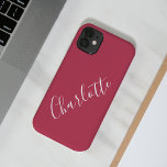 Minimalist Calligraphy Personalized Name Magenta Case-Mate iPhone 14 Case<br><div class="desc">Minimalist Calligraphy Personalized Name Magenta Red Phone Case</div>