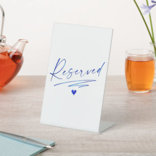 Minimalist Calligraphy Reserved Wedding  Pedestal  Sign