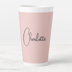 Minimalist Calligraphy Script Name Rose Gold Latte Mug
