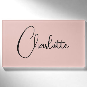 Minimalist Calligraphy Script Name Rose Gold Name Tag