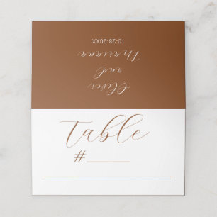 Minimalist Calligraphy Script Terracotta Wedding P Place Card