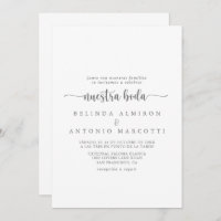 Minimalist Calligraphy Silver Nuestra Boda