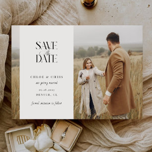 Minimalist Calligraphy Simple Script Wedding Photo Save The Date