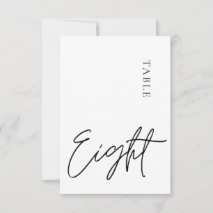 Minimalist Calligraphy Table eight Table Number