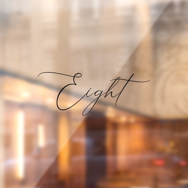 Minimalist Calligraphy Table Eight Table Number Window Cling (Sheet 2)