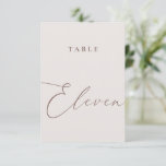 Minimalist Calligraphy Table Eleven Table Number<br><div class="desc">Help your guests find their way with these double sided table number cards. The neutral design features a minimalist card decorated with romantic and elegant typography. Designed to coordinate with for the «ETHEREAL» Wedding Invitation Collection. Other table numbers in the collection are sold separately. View the collection link on this...</div>