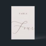 Minimalist Calligraphy Table Four Table Number<br><div class="desc">Help your guests find their way with these double sided table number cards. The neutral design features a minimalist card decorated with romantic and elegant typography. Designed to coordinate with for the «ETHEREAL» Wedding Invitation Collection. Other table numbers in the collection are sold separately. View the collection link on this...</div>