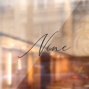 Minimalist Calligraphy Table Nine Table Number Window Cling