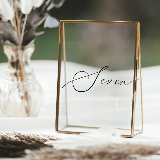 Minimalist Calligraphy Table Seven Table Number Window Cling (Creator Uploaded)