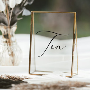 Minimalist Calligraphy Table Ten Table Number Window Cling