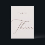Minimalist Calligraphy Table Three Table Number<br><div class="desc">Help your guests find their way with these double sided table number cards. The neutral design features a minimalist card decorated with romantic and elegant typography. Designed to coordinate with for the «ETHEREAL» Wedding Invitation Collection. Other table numbers in the collection are sold separately. View the collection link on this...</div>