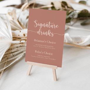Minimalist Calligraphy Terracotta Signature Drinks Poster